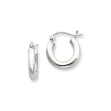 16mm x 16mm 925 Sterling Silver 1.3mm Hoop Classic Loop Plain Tube Earrings 16mm x 16mm 925 Sterling Silver 1.3mm Hoop Classic Loop Plain Tube Earrings
